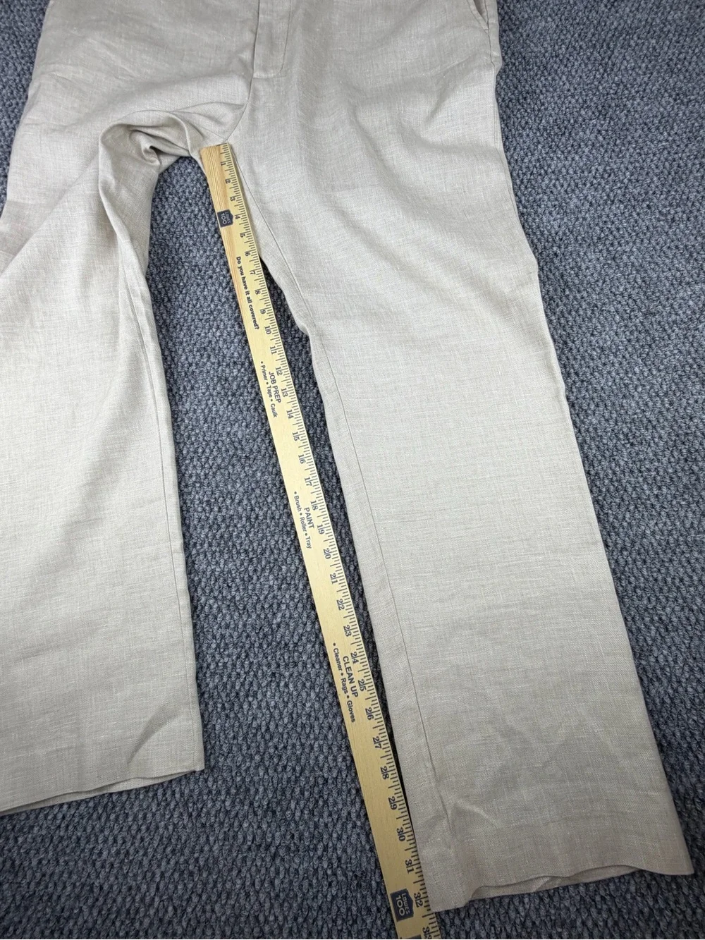 Tommy Bahama Pants Latigo Beach Flat Front Stone Khaki Linen Pants Sz 40x32